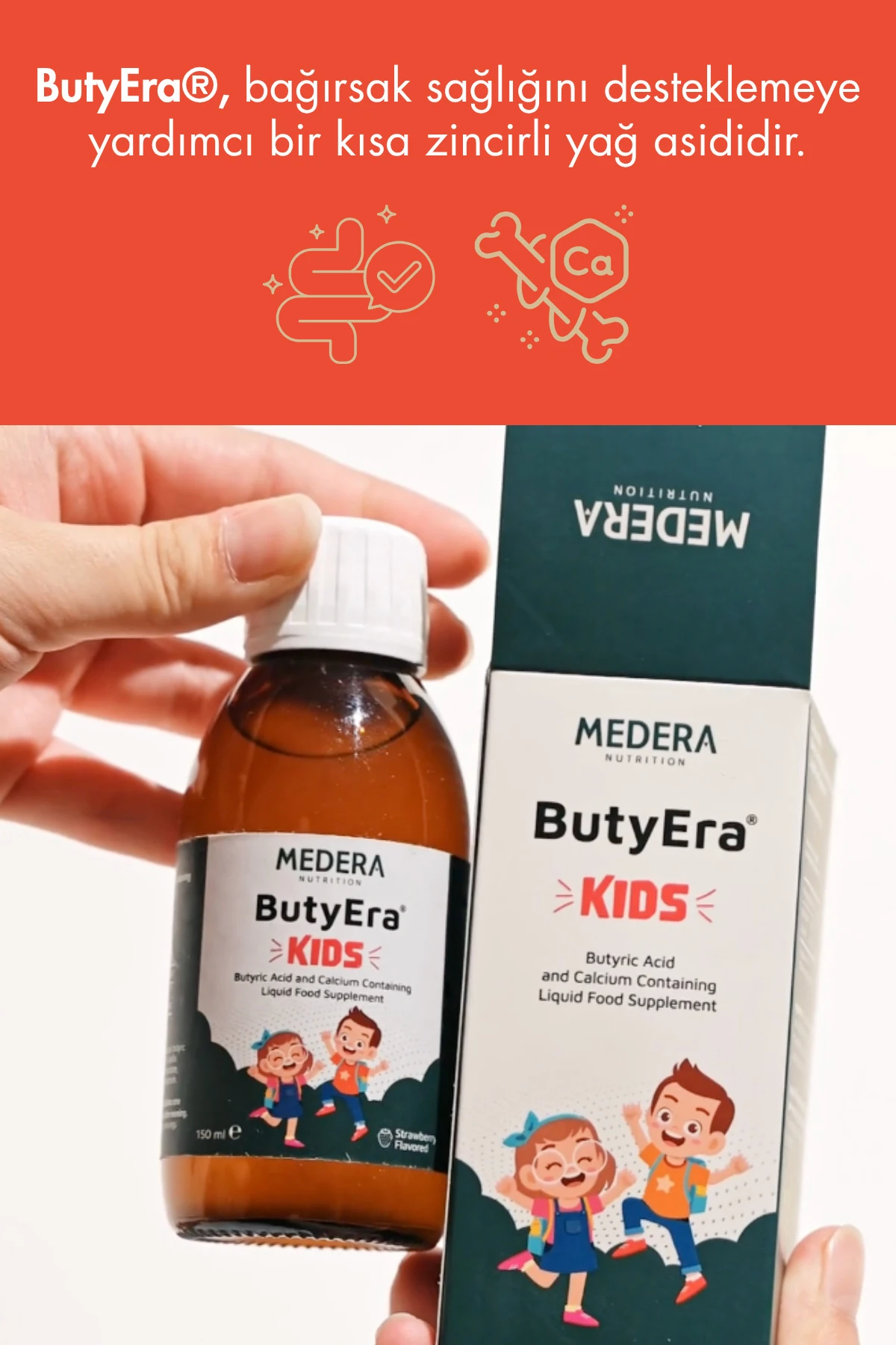 Medera Kids 2 Adet N - Bütirik Asit ve Kalsiyum içeren Sıvı Takviye Edici Gıda ( Postbiyotik )