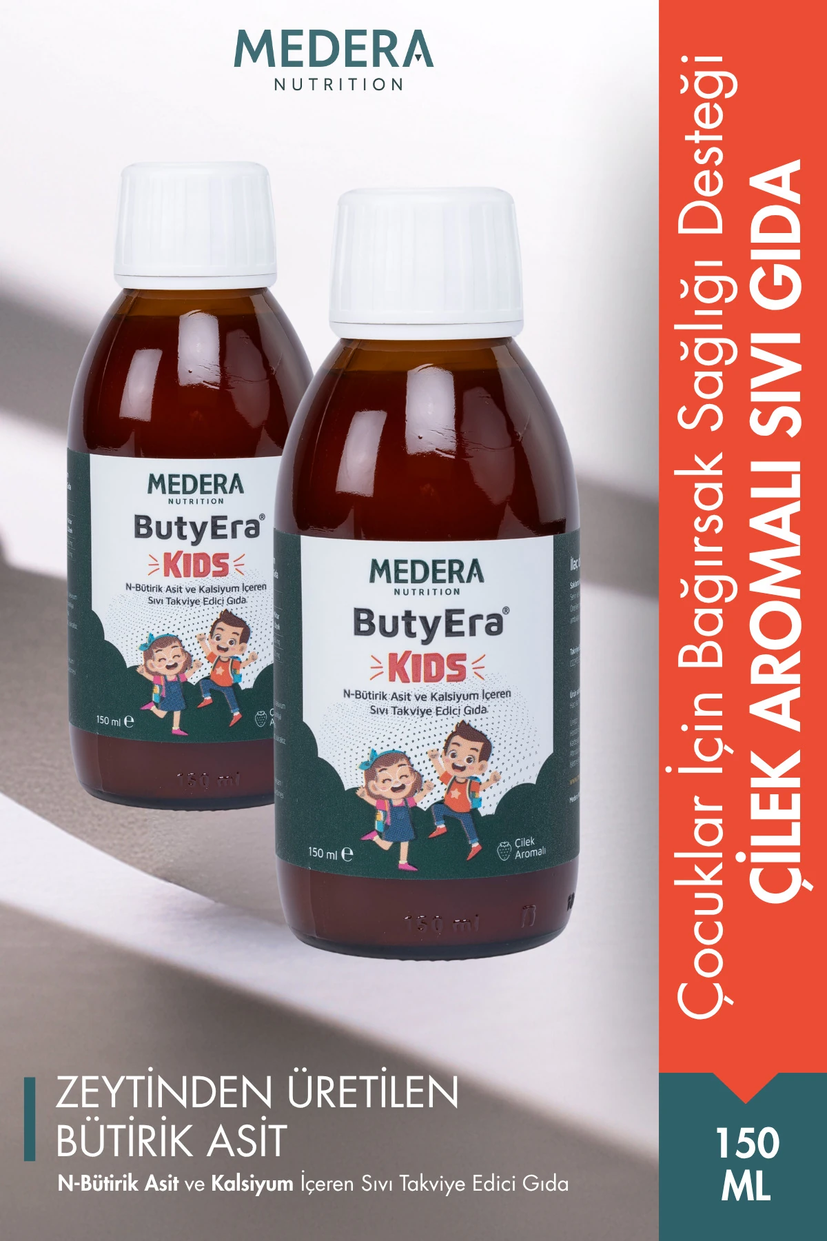 Medera Kids 2 Adet N - Bütirik Asit ve Kalsiyum içeren Sıvı Takviye Edici Gıda ( Postbiyotik )