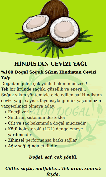 HİNDİSTAN CEVİZİ YAĞI