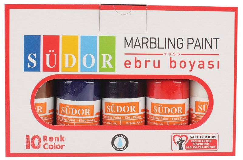 Südor Ebru Boyası Set 10x25 ml Damlalıklı