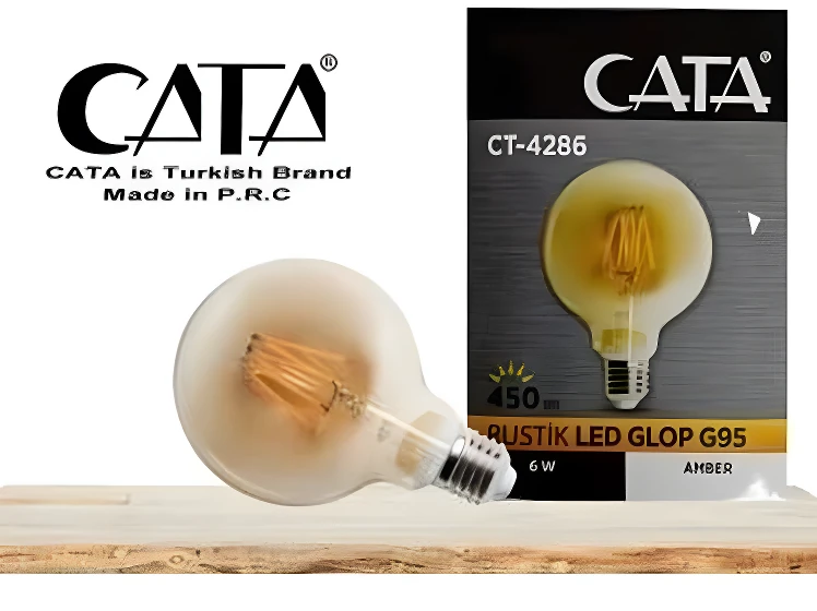CT-4286 6 W RUSTİK LED G90 GLOP AMPUL AMBER
