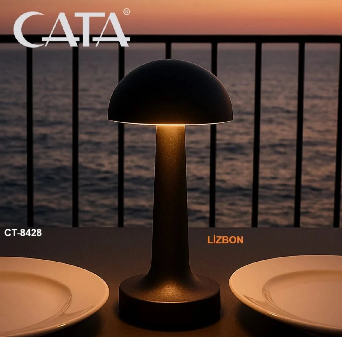 CT-8428 LİZBON ŞARJLI MASA LAMBASI SİYAH