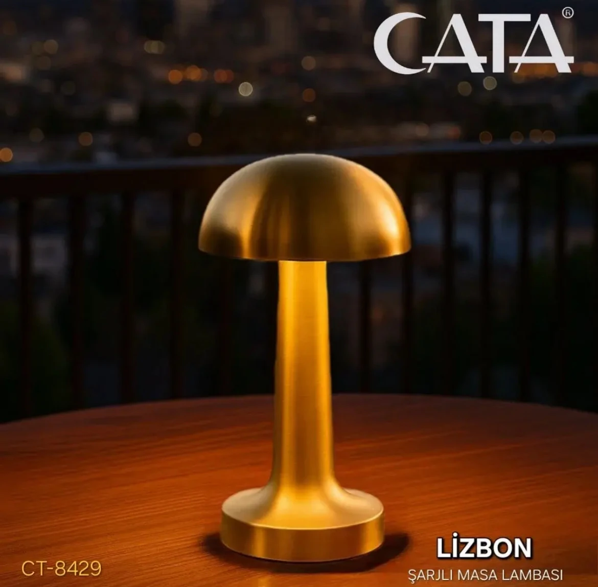CT-8429 LİZBON ŞARJLI MASA LAMBASI GOLD