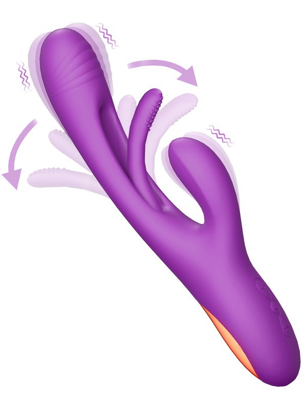 G-Spot ve Klitoris Uyarıcılı Okşama Hareketli Şarjlı Tavşan Vibratör