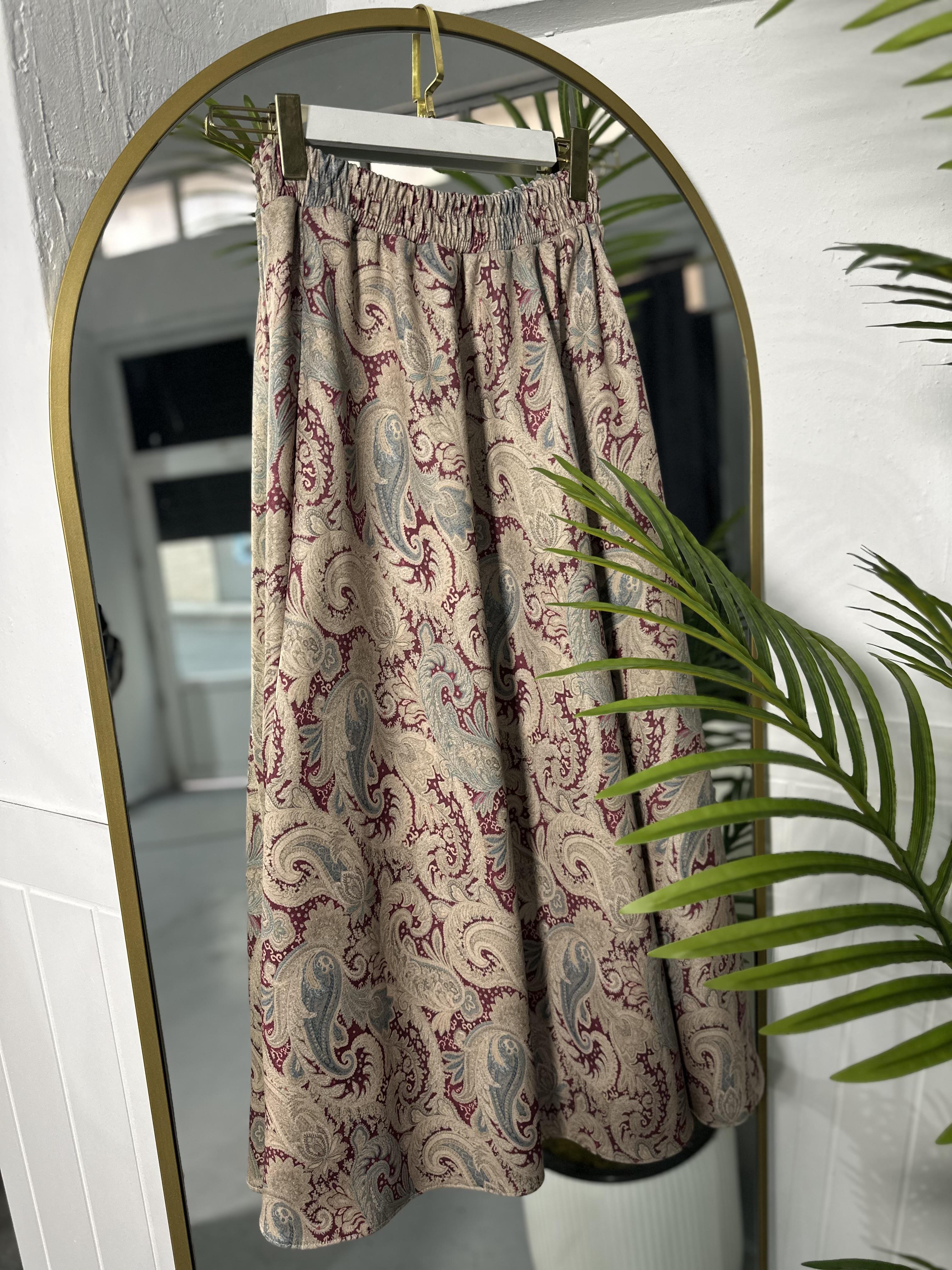 Premium Desenli Scuba Etek - Bordo