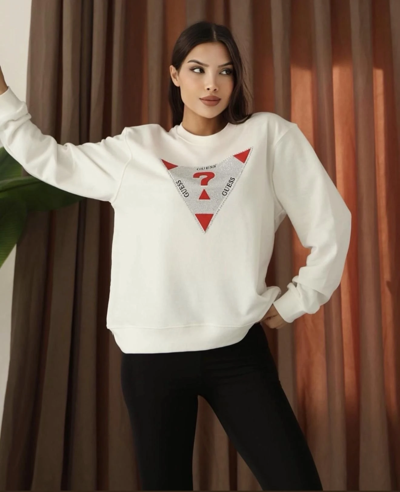 Üçgen Red Gue Sweat - Beyaz  