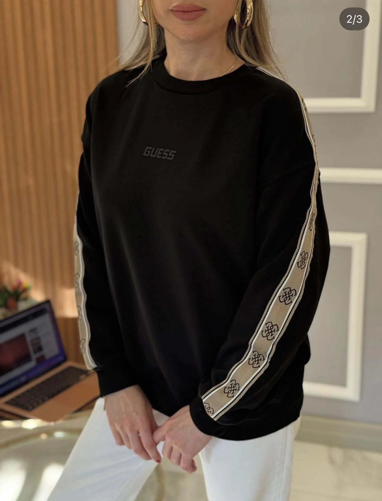 Şeritli   Sweat - Siyah