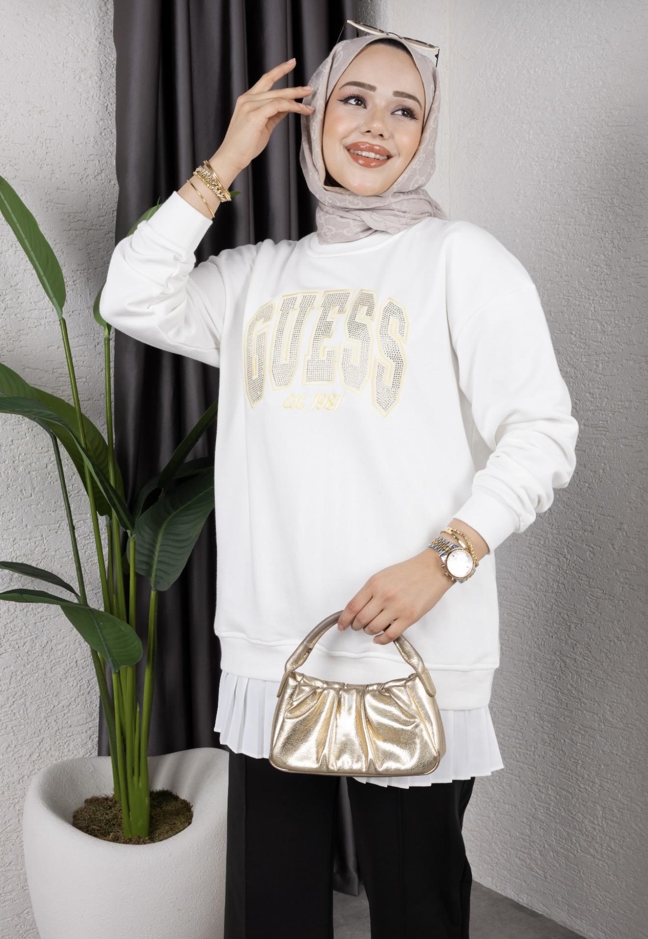 Sarı Since Taşlı Sweat