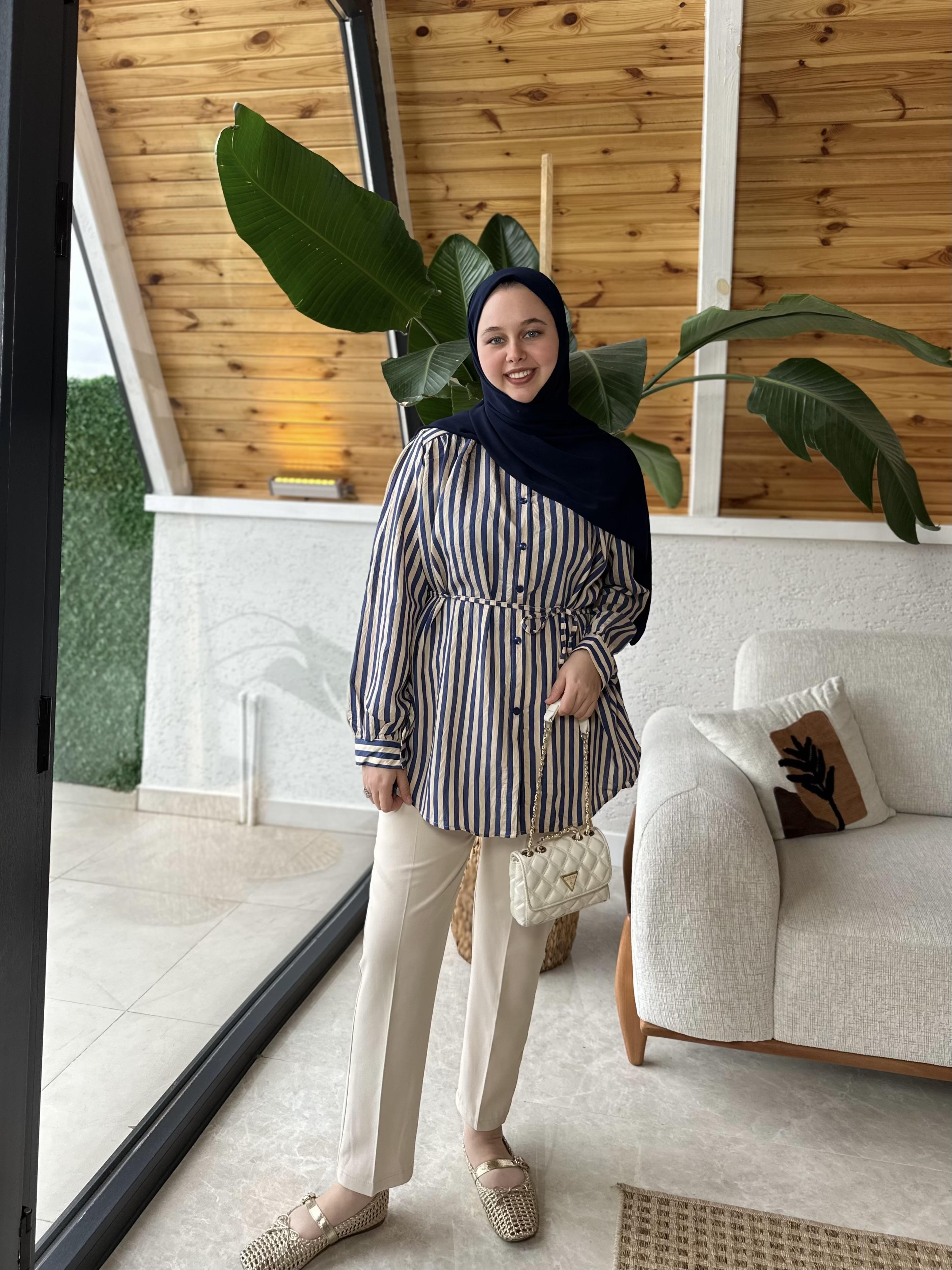 Krep Kumaş Pantolon - Bej