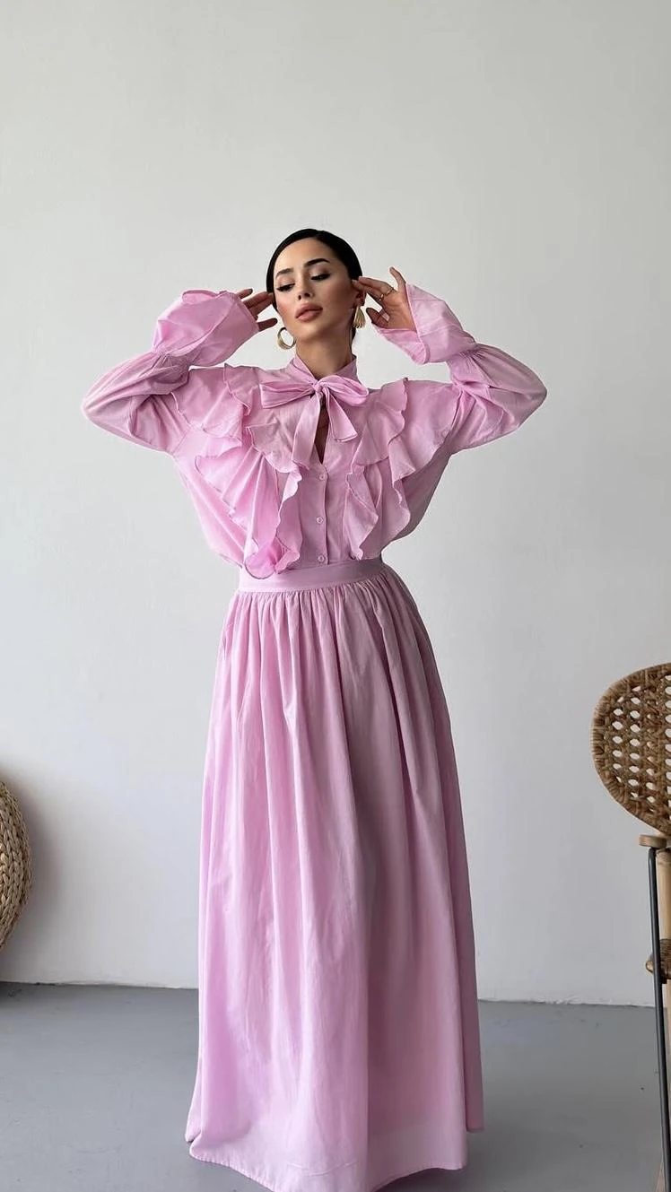 Solea Premium Pamuk Vual Takım - Pembe