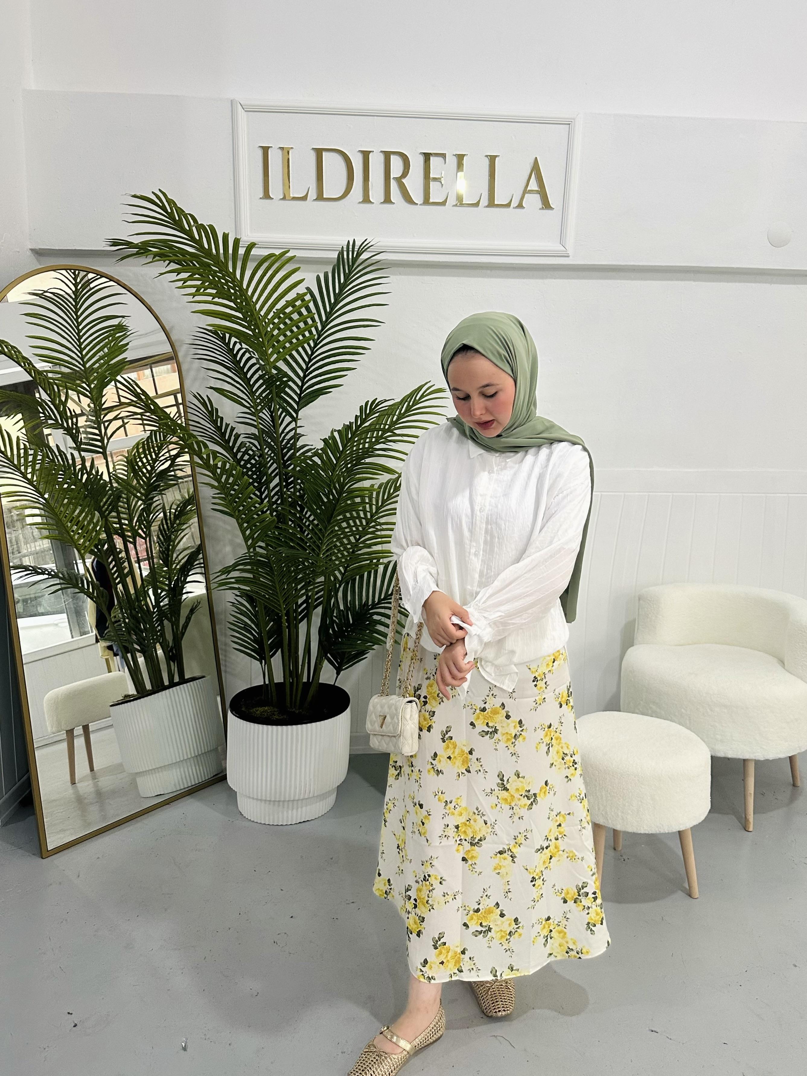 Desenli Premium Saten Etek - Derya