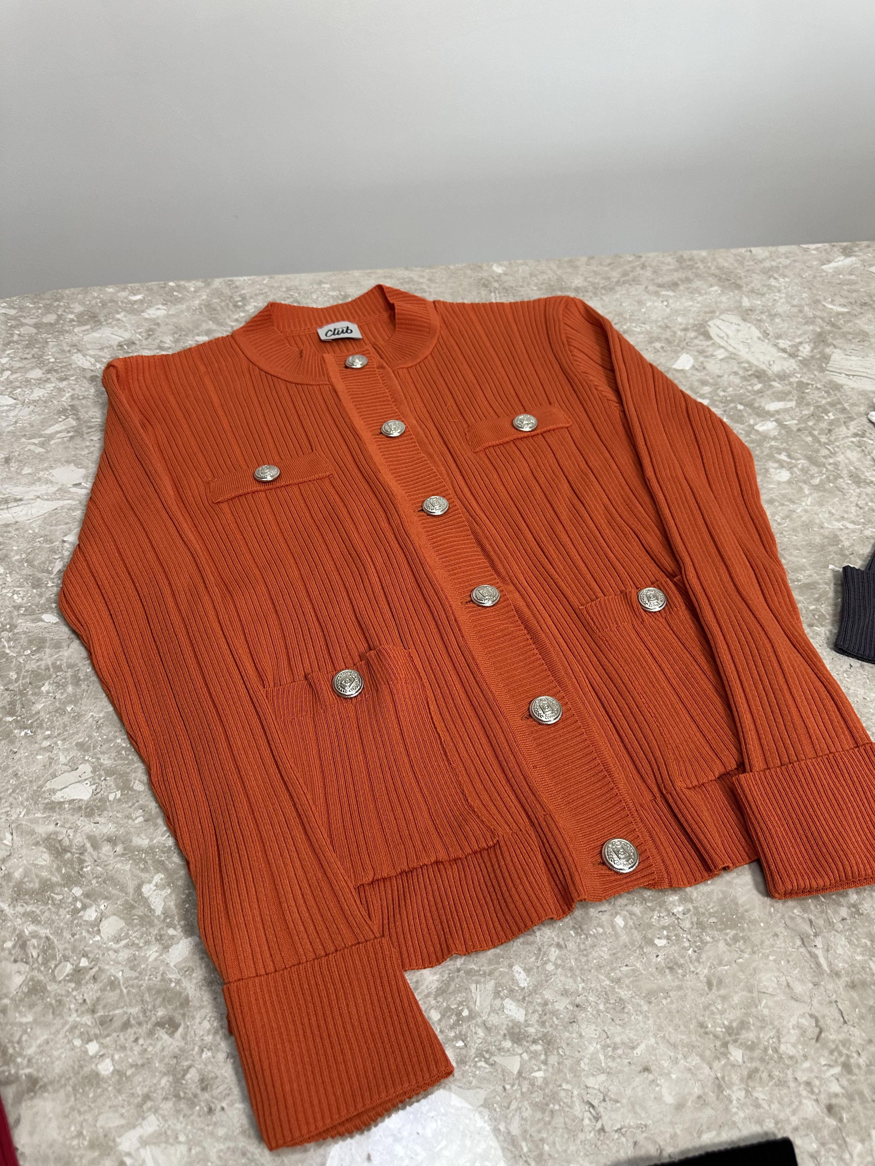 Merserize Premium Hırka - Turuncu