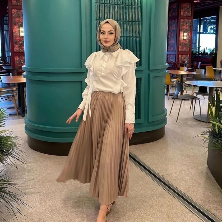 Henza Marka Vizon  Pileli Etek