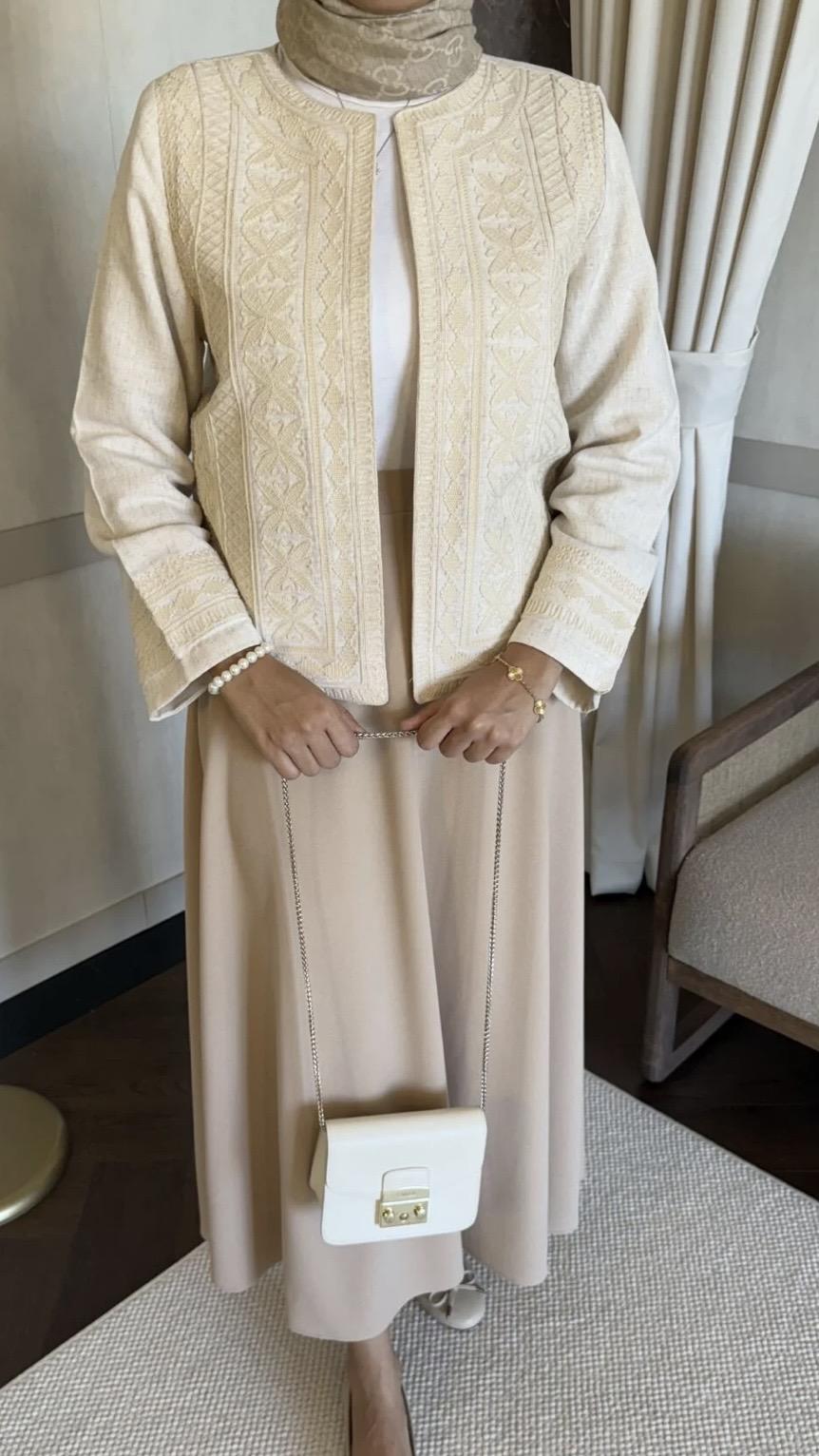 Nakışlı Premium Ceket - Bej