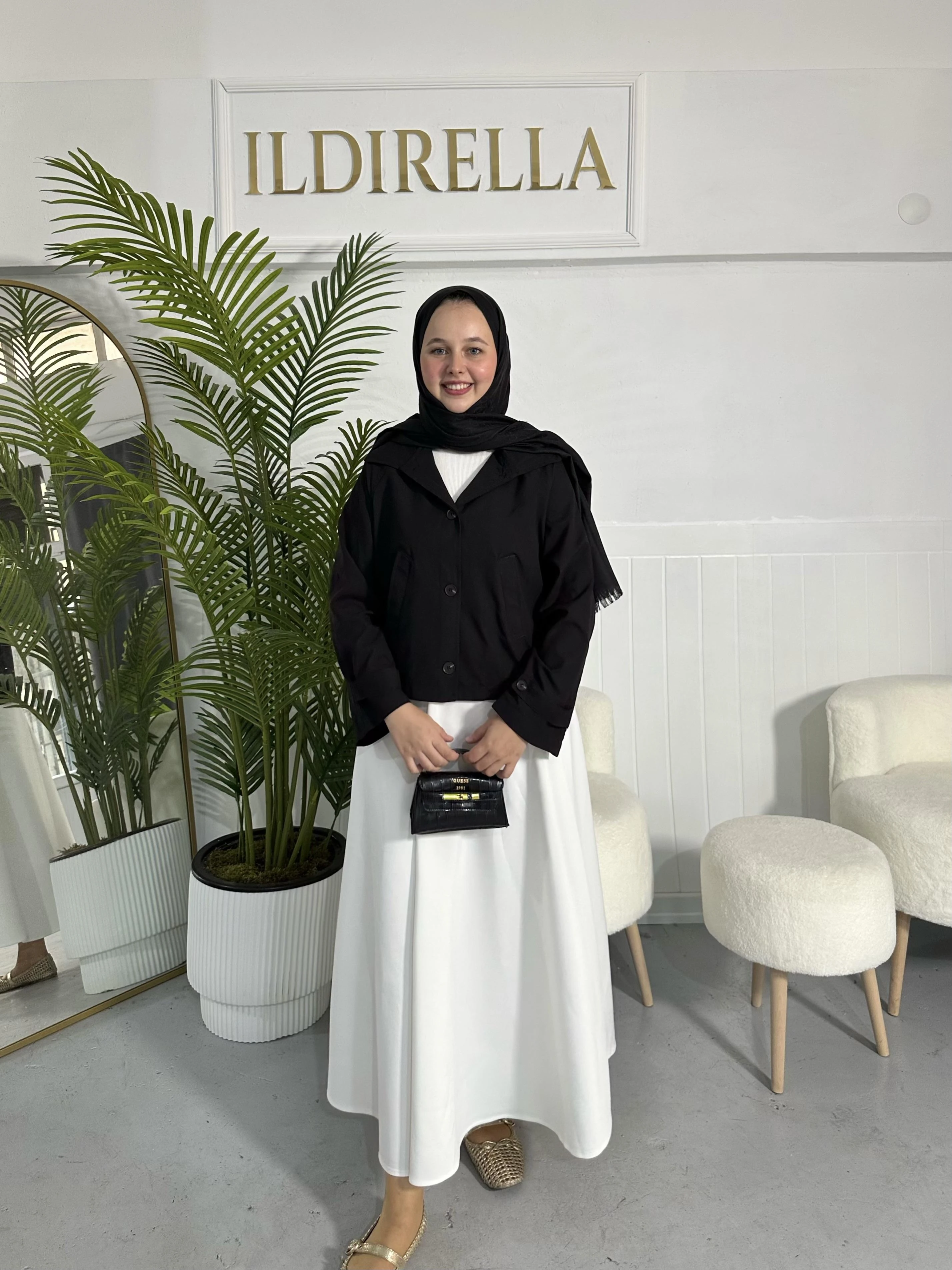 Premium Kısa Trençkot - Siyah