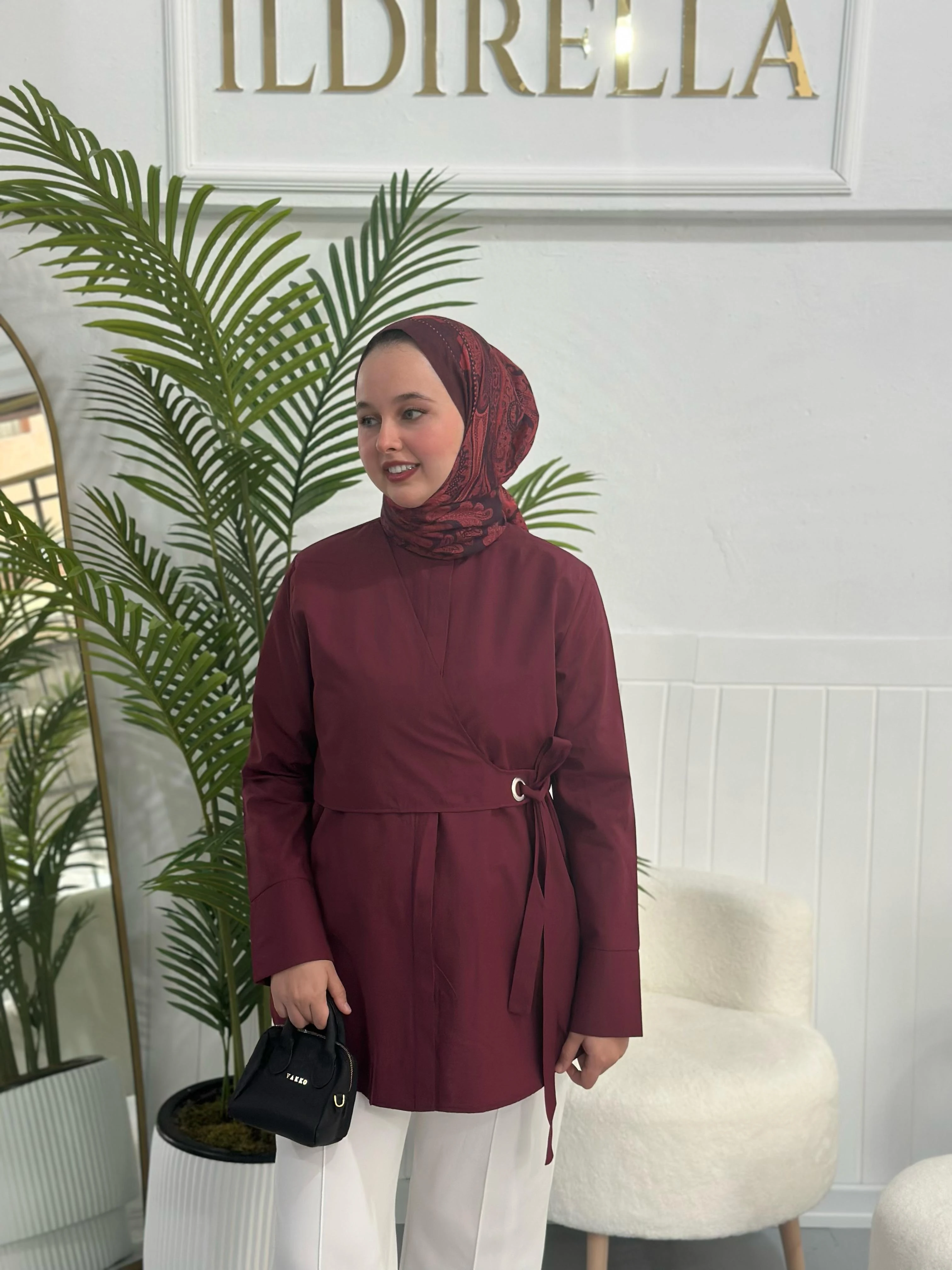 Hm Aria Premium Gömlek - bordo