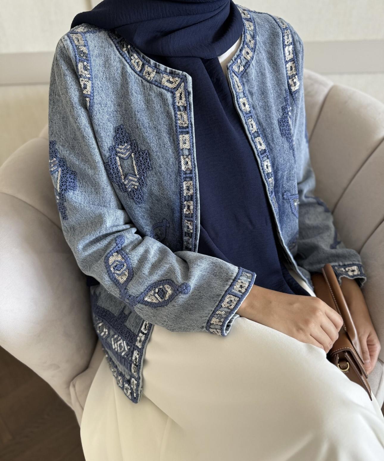 Kot Nakışlı Pullu Premium Ceket