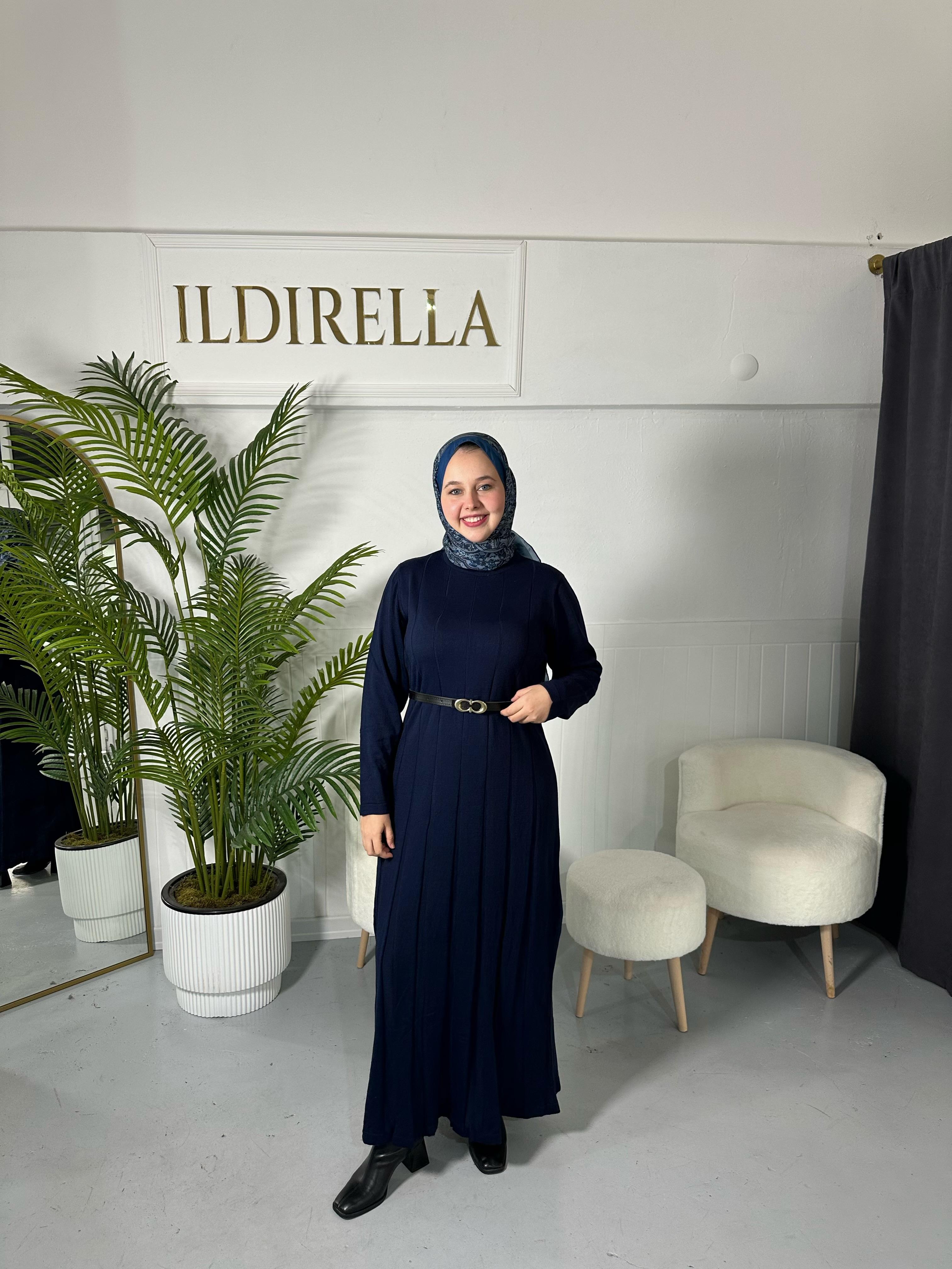 Verda Triko Elbise - Lacivert