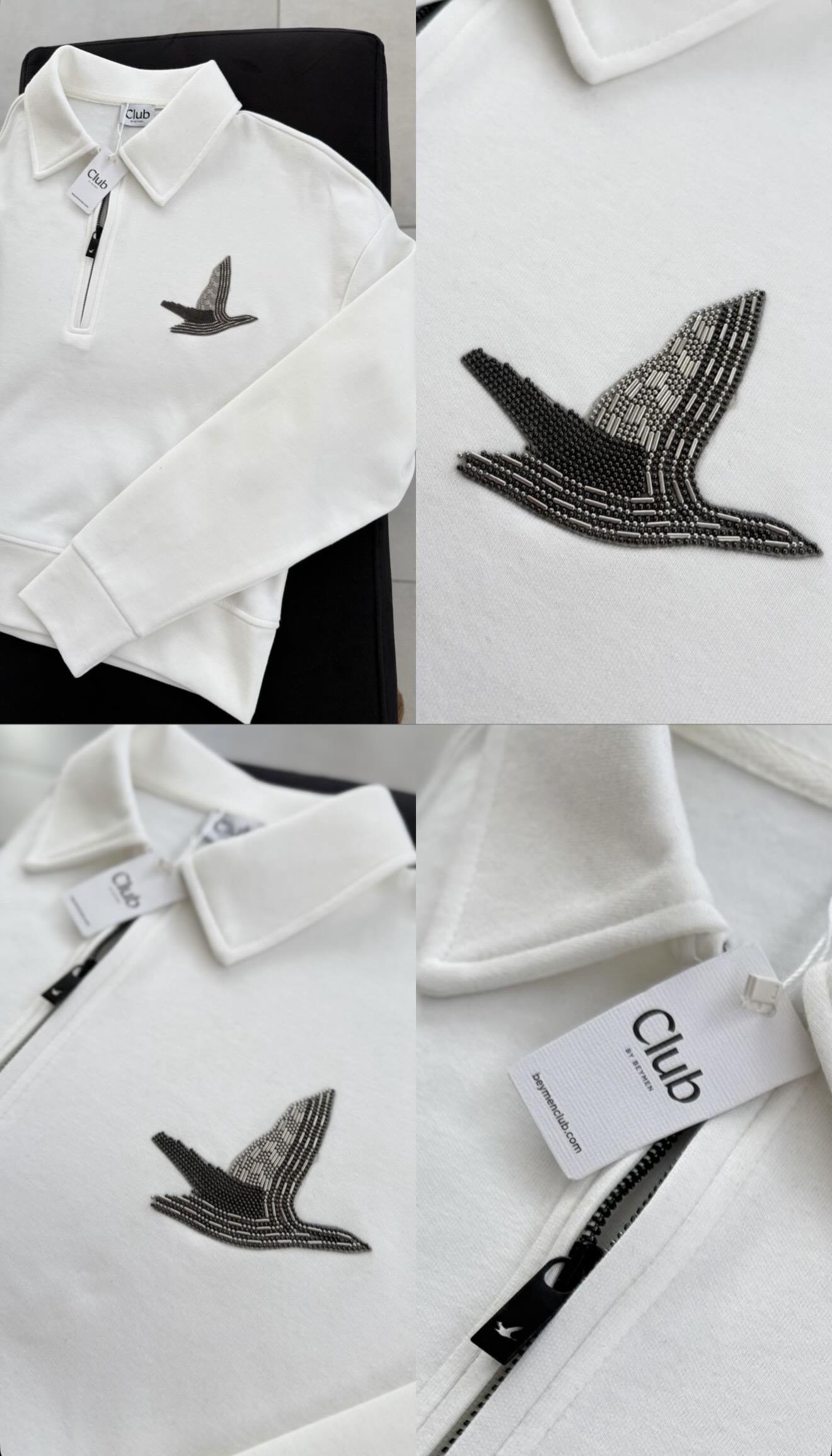 Bymen Gri Yeni Sezon Sweat 🌟 - Beyaz