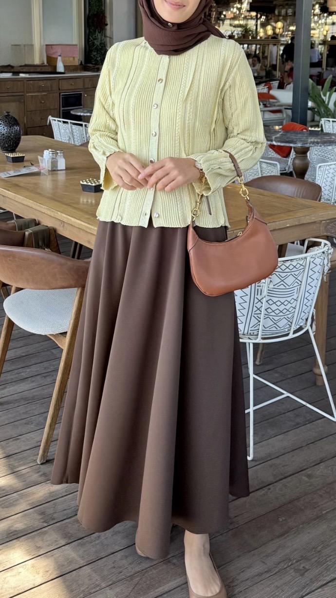 Hoops Simli Merserize Hırka - Yellow Butter