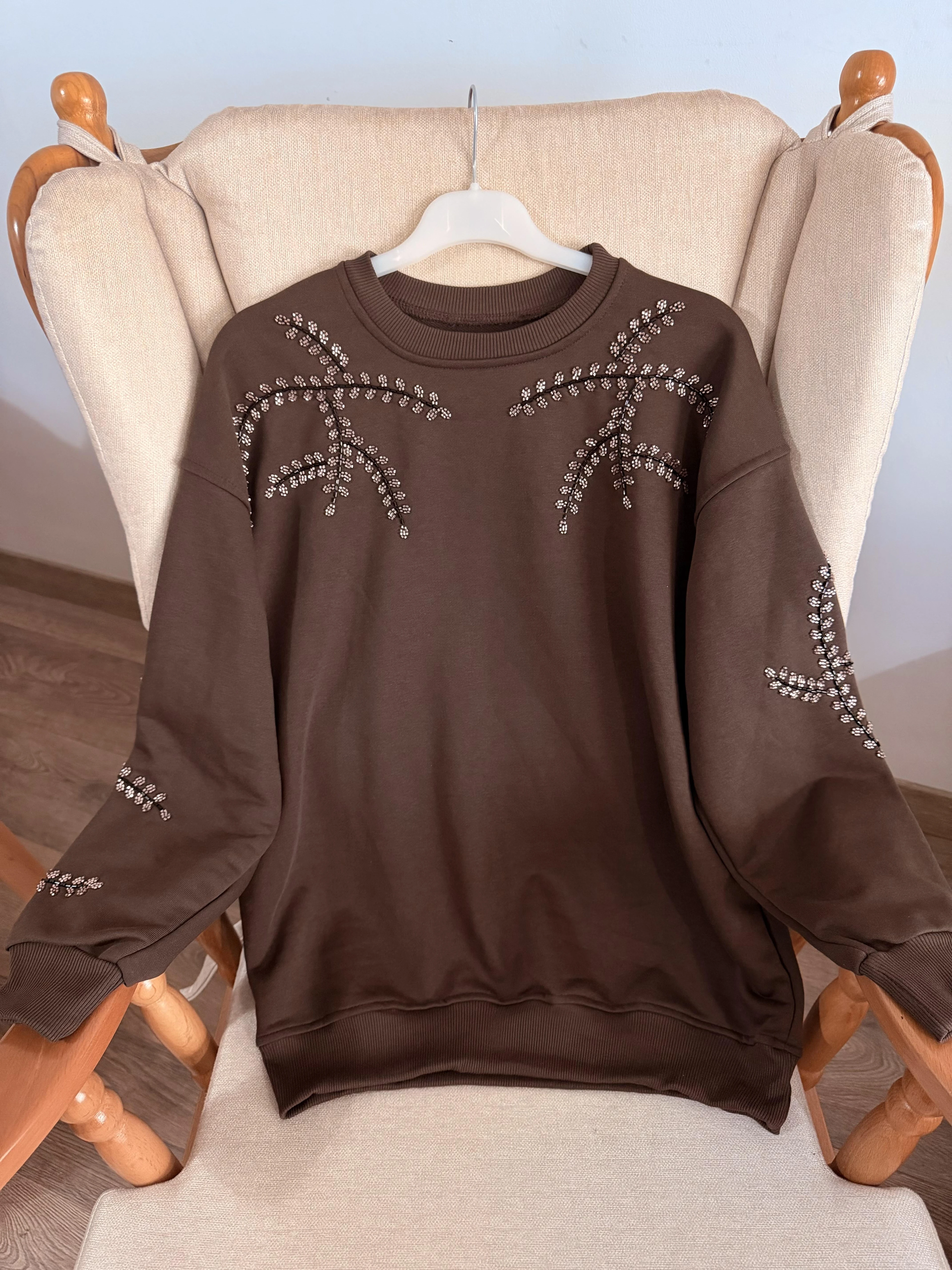 İpekyol Taş İşleme Sweat - Kahve