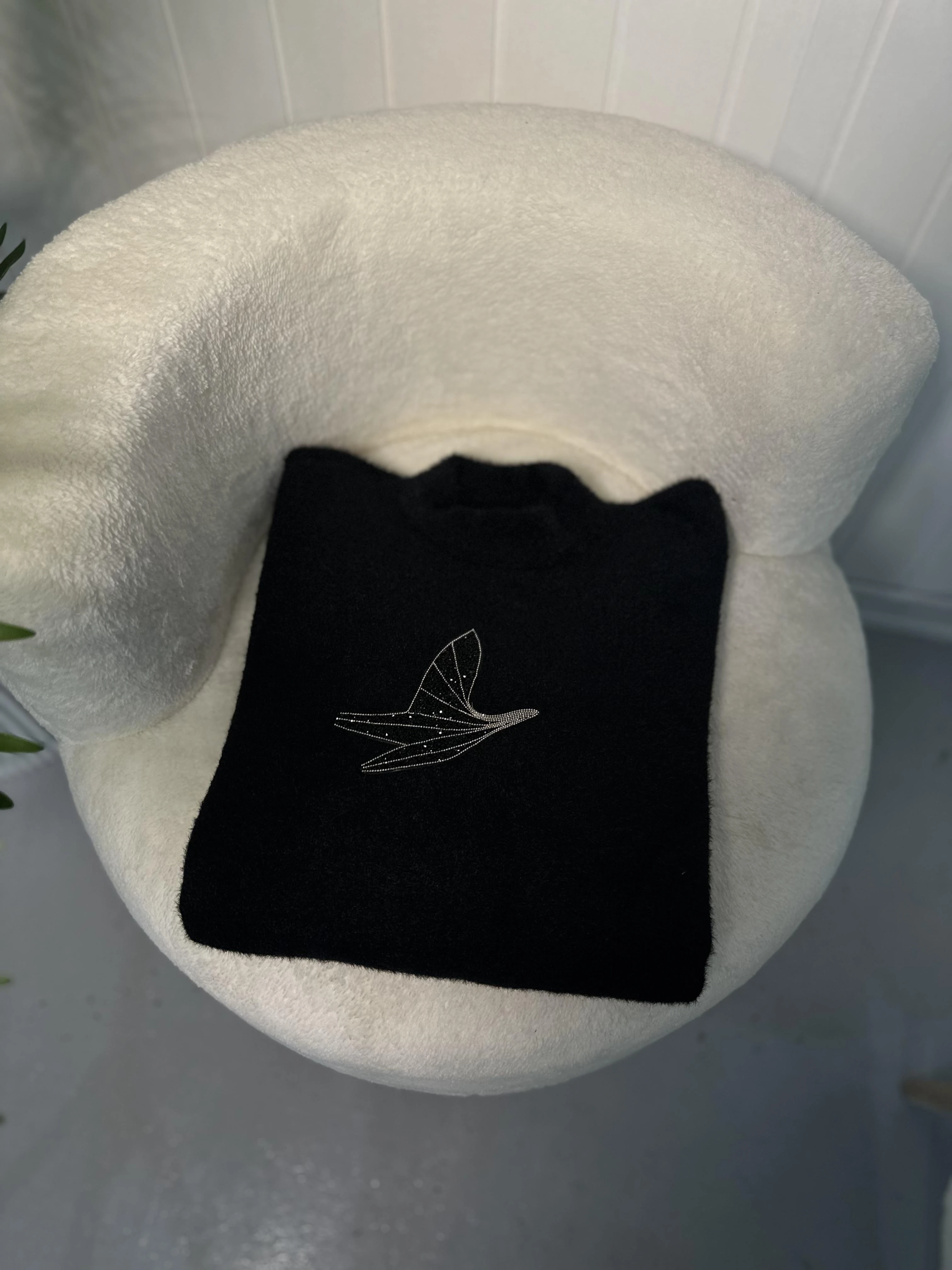 Angora Lüx Kuşlu Kazak - Siyah