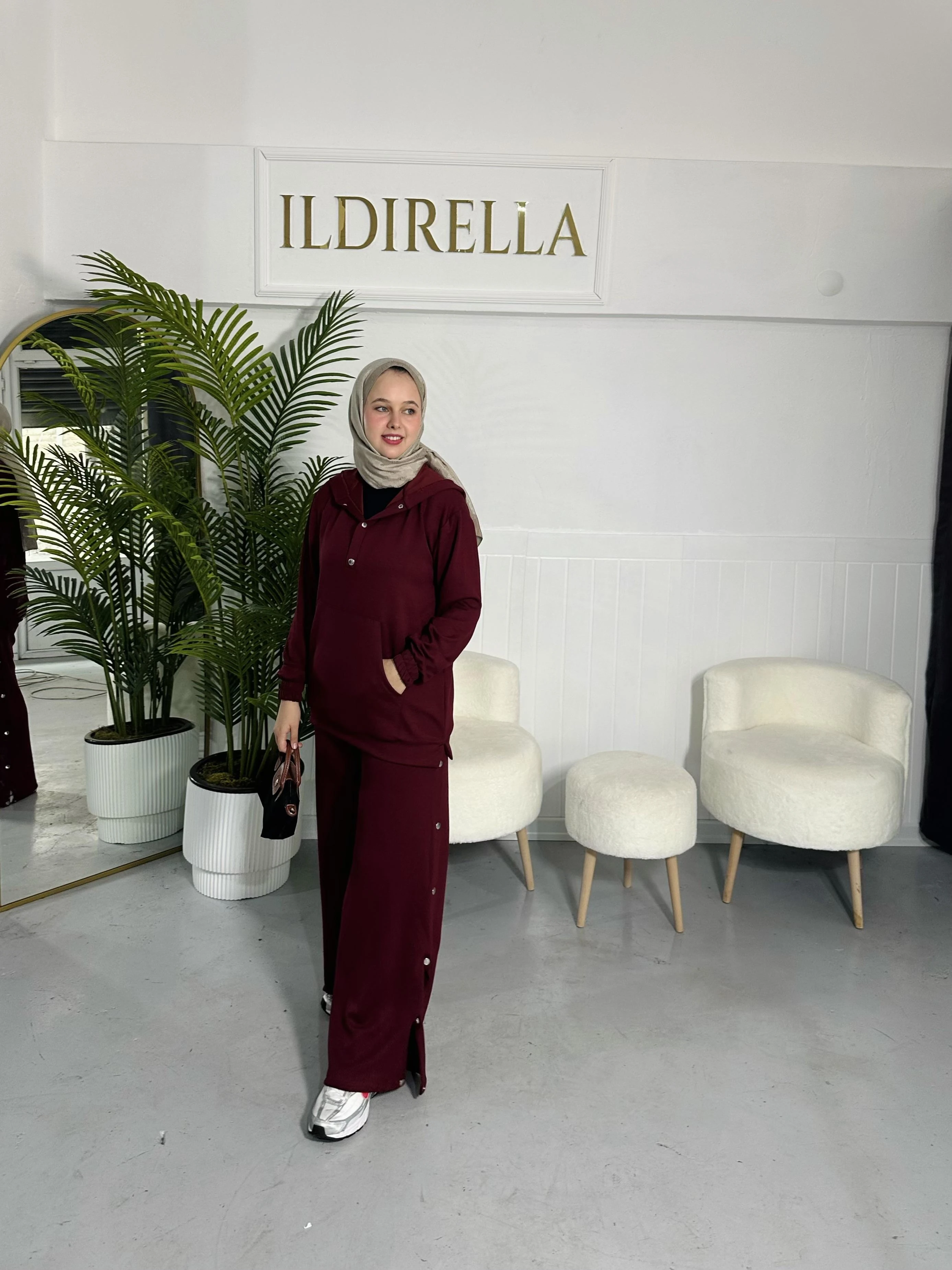 Oysho Çıtçıtlı Takım - Bordo