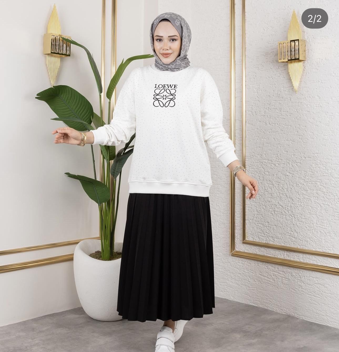 Loewe Taşlı Sweat - Beyaz