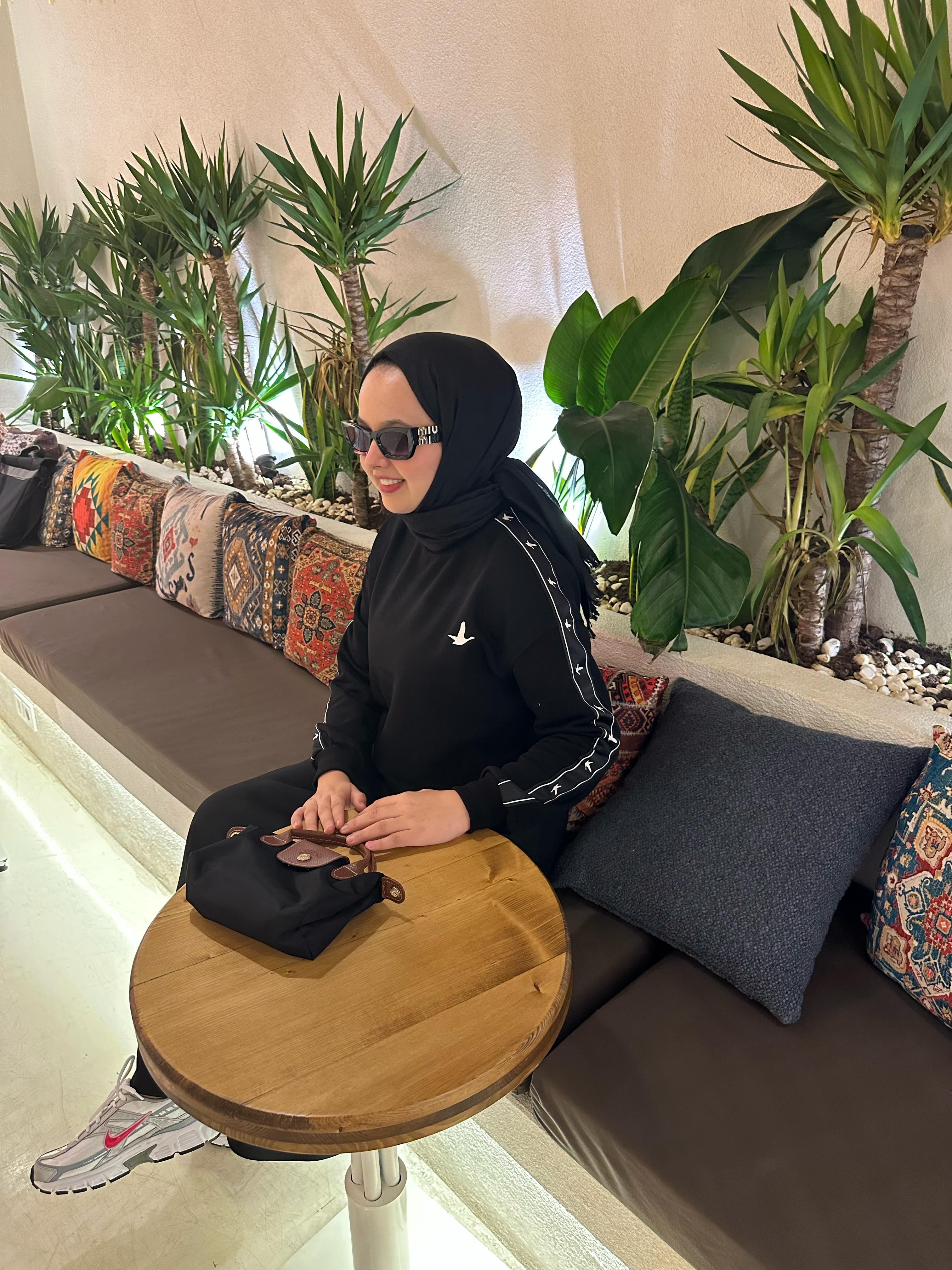 Kuşlu Şeritli Sweat - siyah