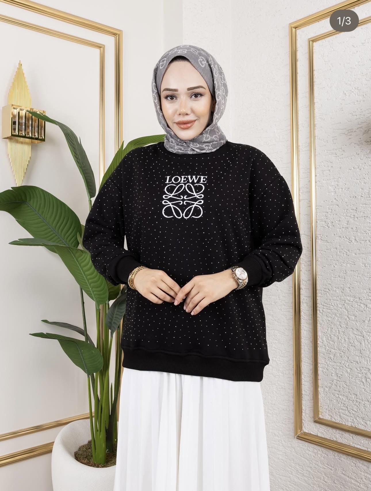 Loewe Taşlı Sweat - Siyah