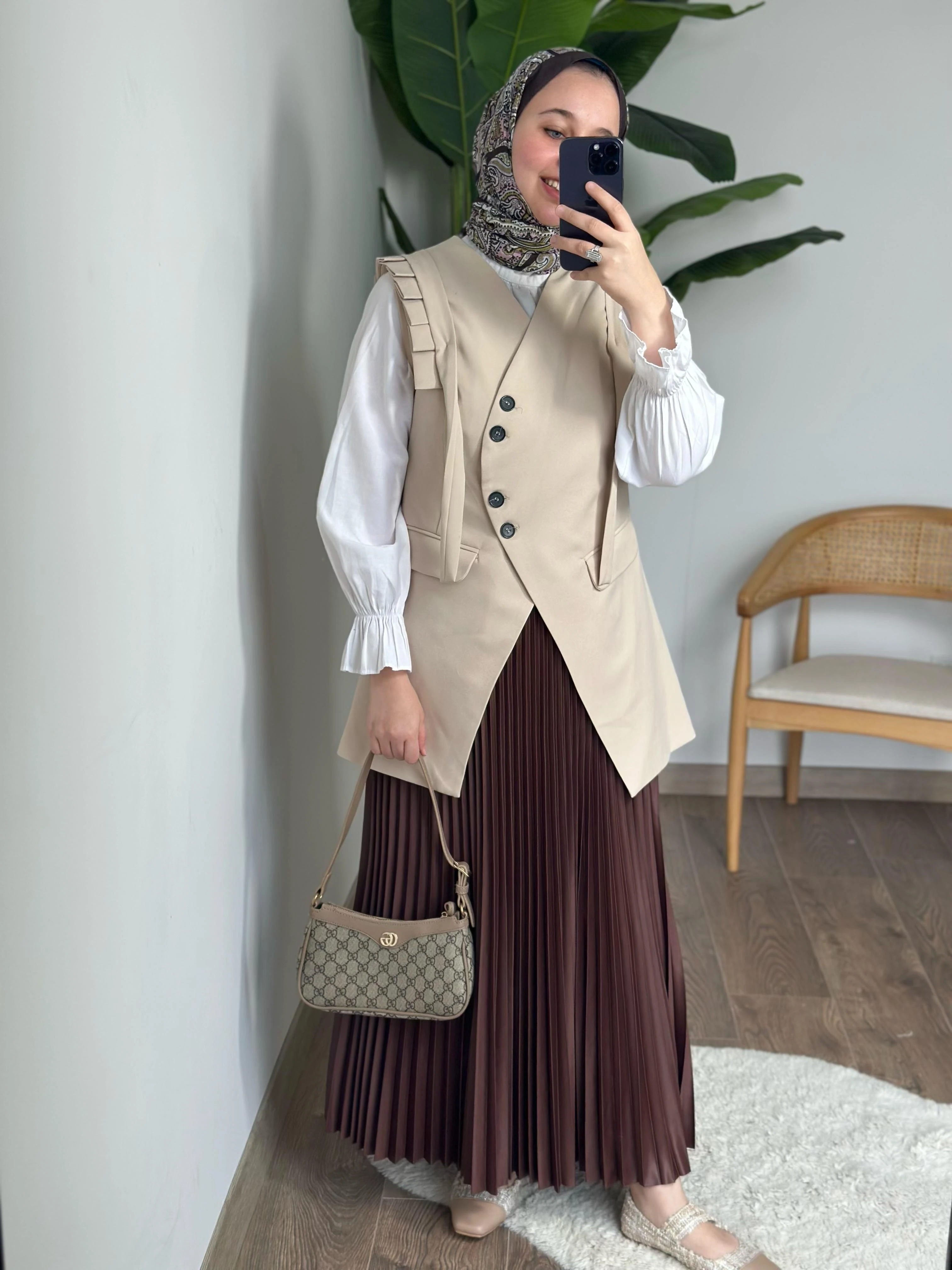 Premium Pinterest Rayse Ceket - Krem