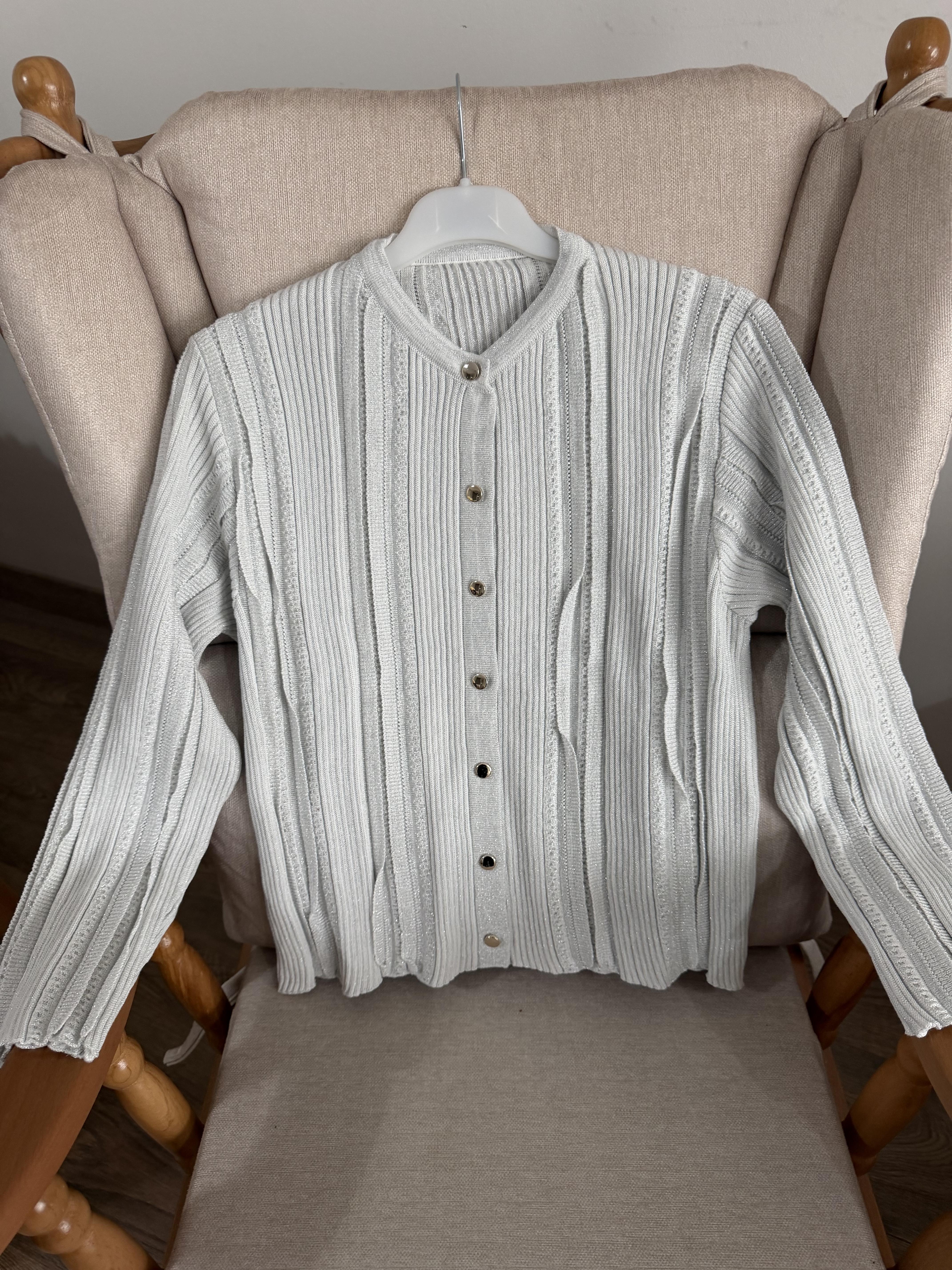 Hoops Simli Merserize Hırka - GRİ