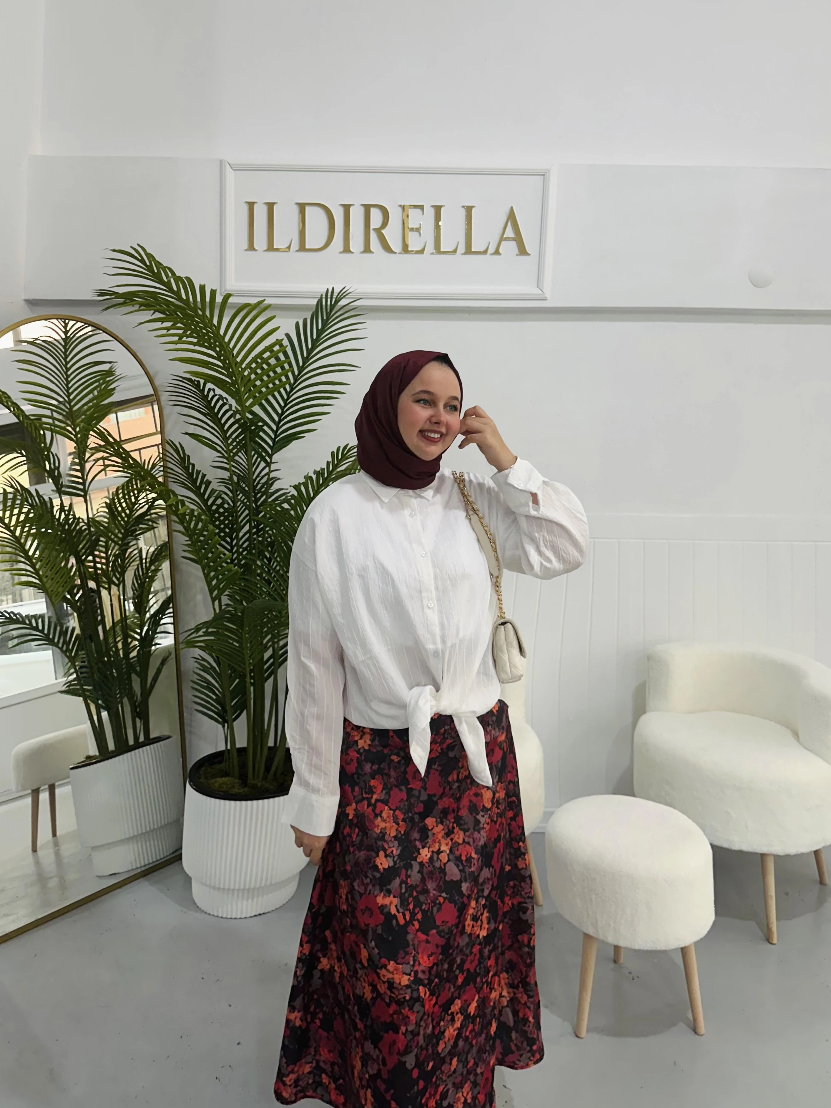 Desenli Premium Saten Etek - Meva