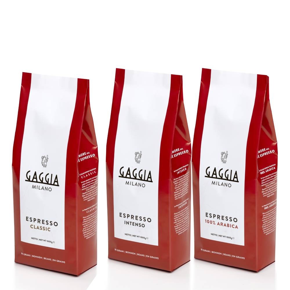 Gaggia Milano Kahve Tanışma Paketi | Arabica 1 KG - Intenso 1 KG - Classic 1 KG