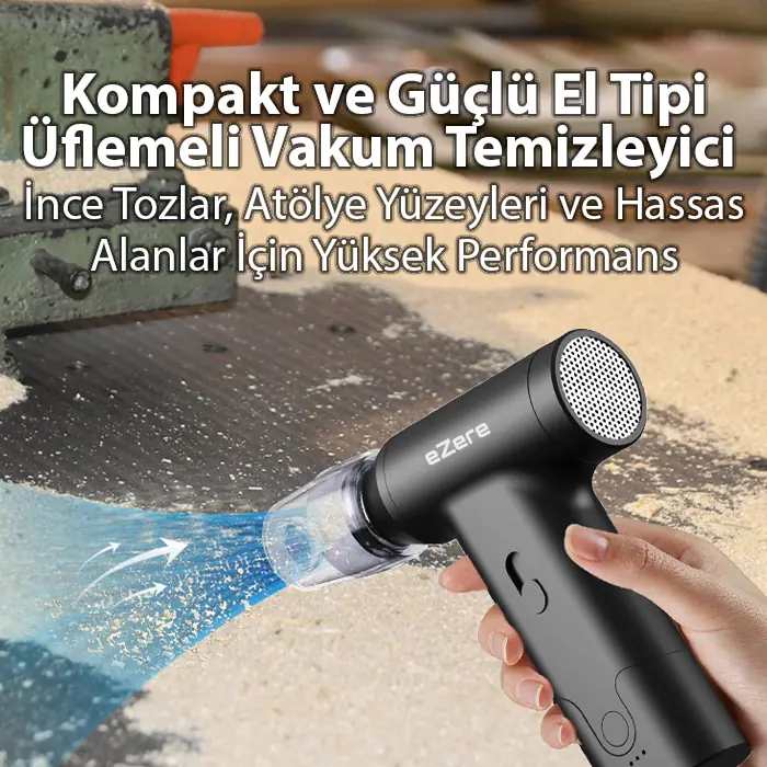EzereEZERE J02 Çift fonksiyonlu mini Araç süpürgesi & Turbo Fan