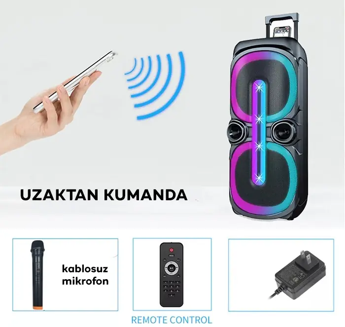 ALLY ZQS10201 Büyük Boy 400W DJ Karaoke Tasinabilir Hoparlör