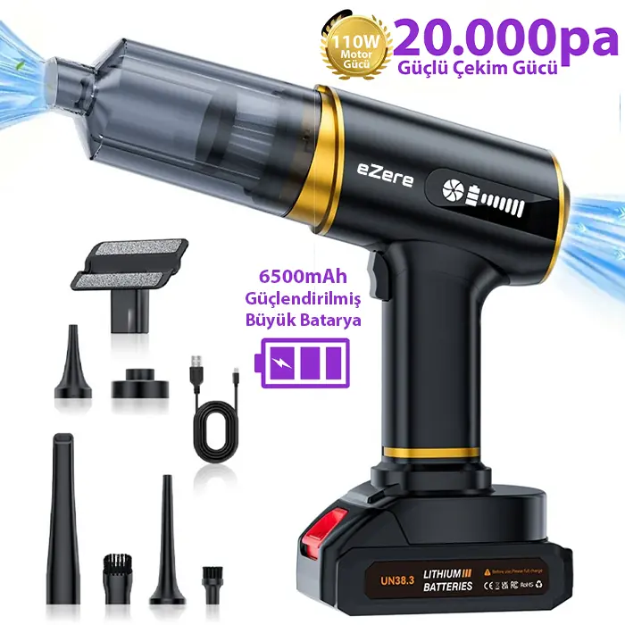 EzereEZERE ST-6609C 20000pa Güçlü Dijital Göstergeli Vakumlu