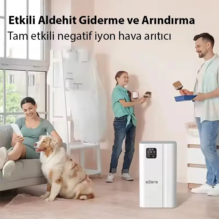 EzereEZERE ANİON Hava Temizleme Cihazı 350 CADR, LED ekran, iyon