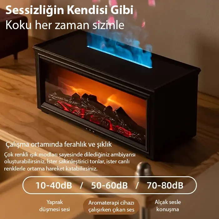 eri☻ EzereEZERE A4 Şömine Esintili Aromaterapi Difüzörü Ultrasonik Hava