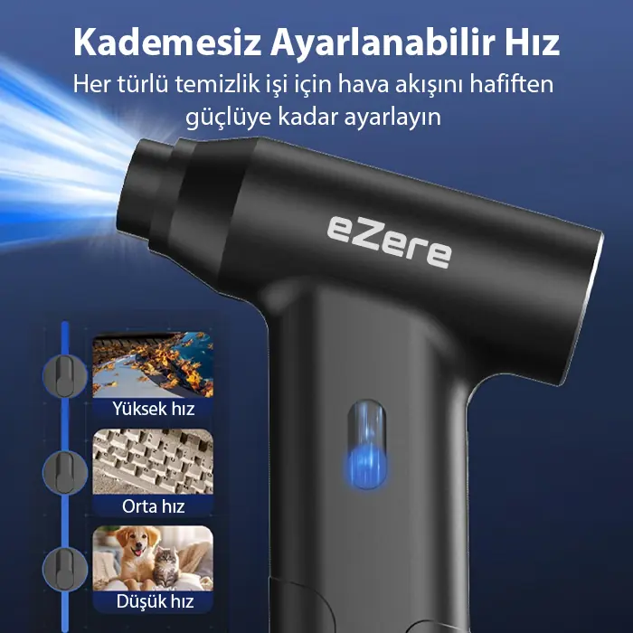 EzereEZERE J02 Çift fonksiyonlu mini Araç süpürgesi & Turbo Fan