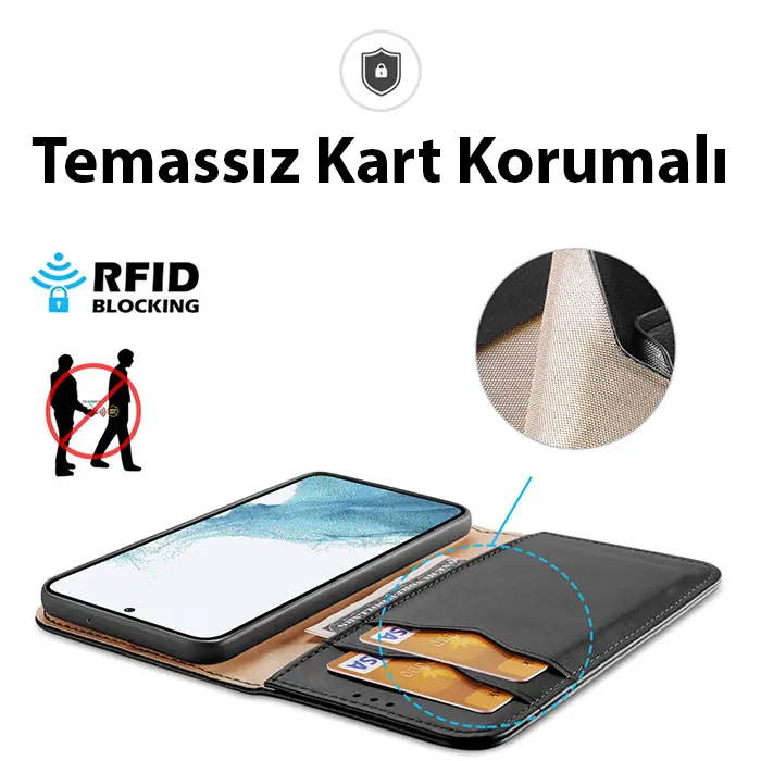Dux Ducis SM Galaxy S23 Ultra Kilif Miknatisli Cüzdanli Deri Kilif