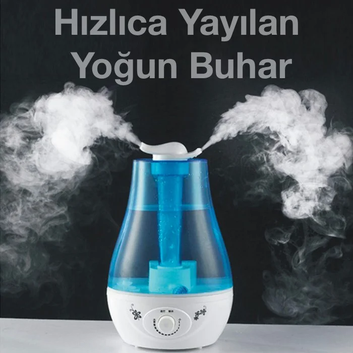 EZERE QTUM9 Çift Sprey Ultrasonik Hava Nemlendirici 3.5L – Evde Sağlıklı Nem Dengesi