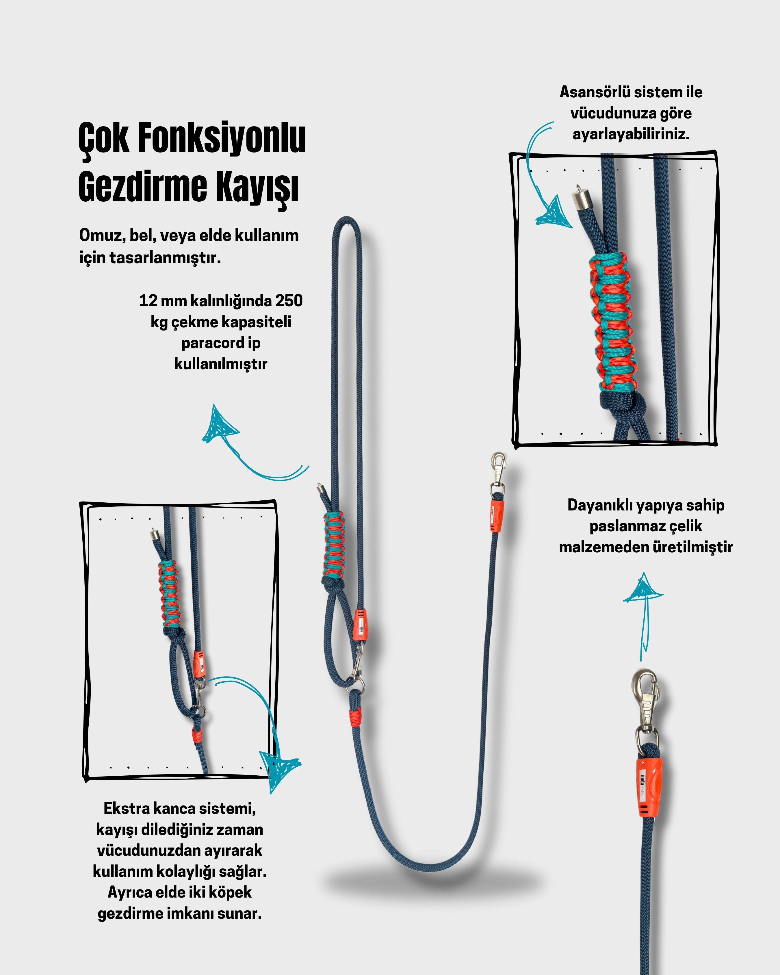 Felix Çok Fonksiyonlu Gezdirme Kayışı