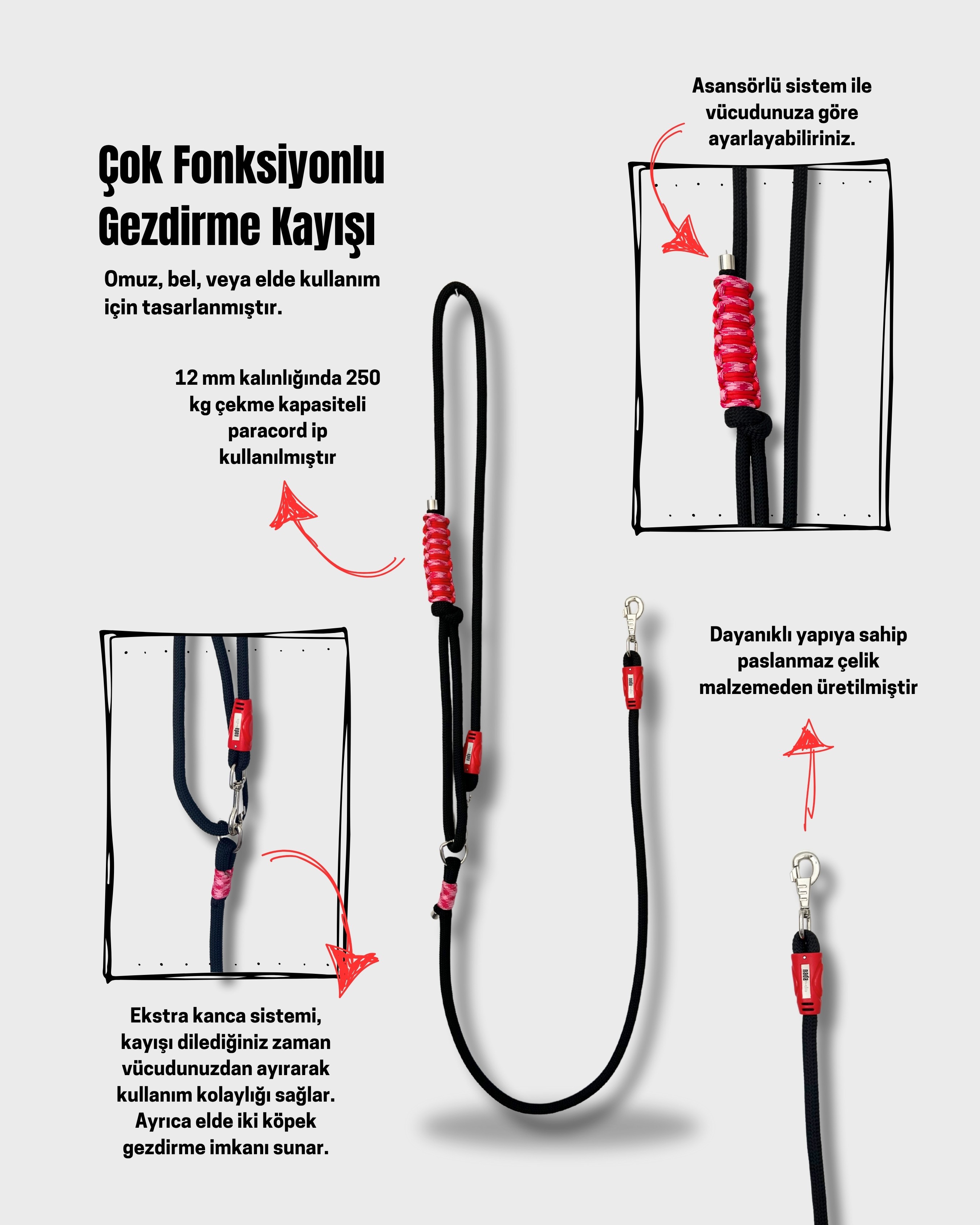 Peppy Çok Fonksiyonlu Gezdirme Kayışı