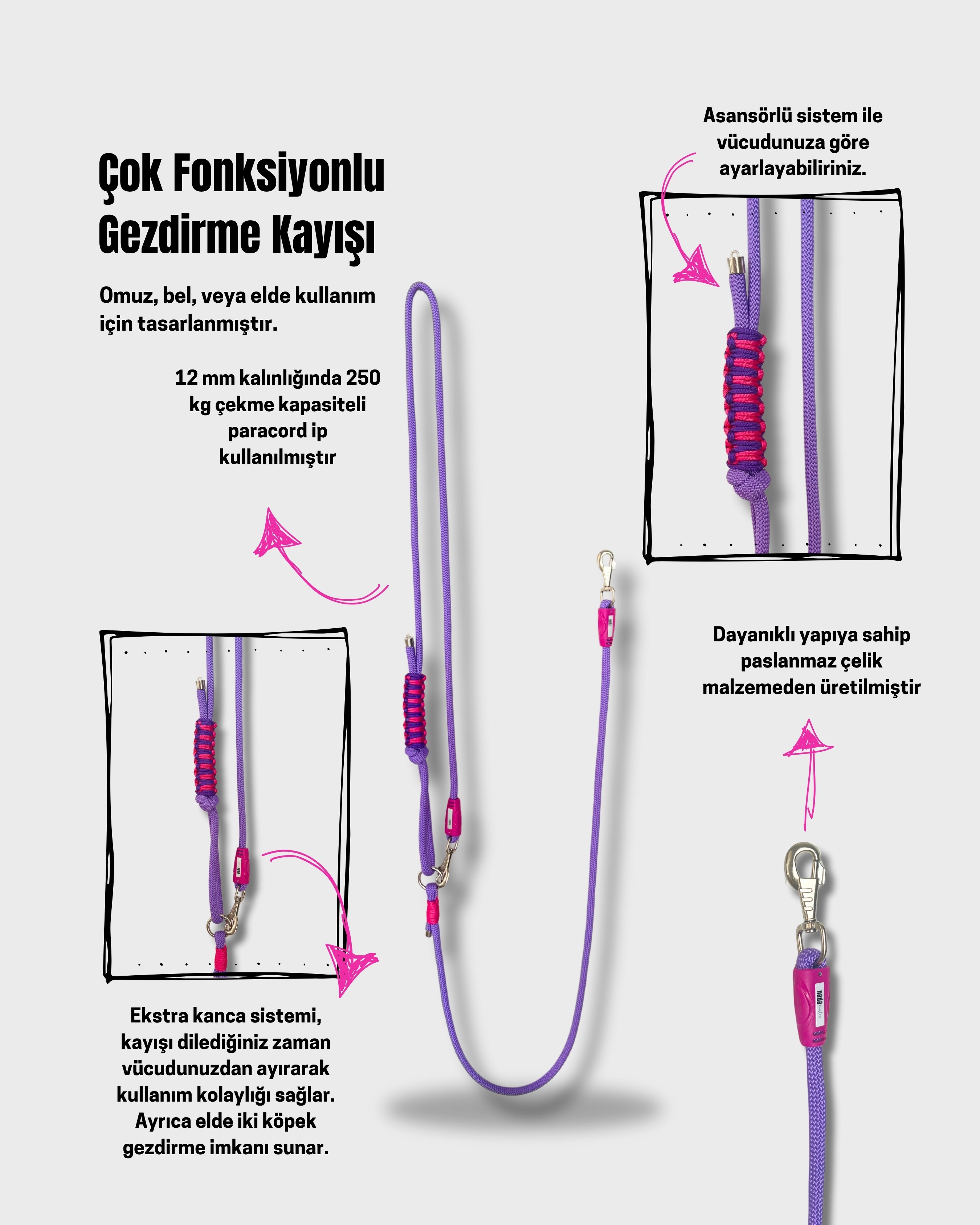 Berry Çok Fonksiyonlu Gezdirme Kayışı
