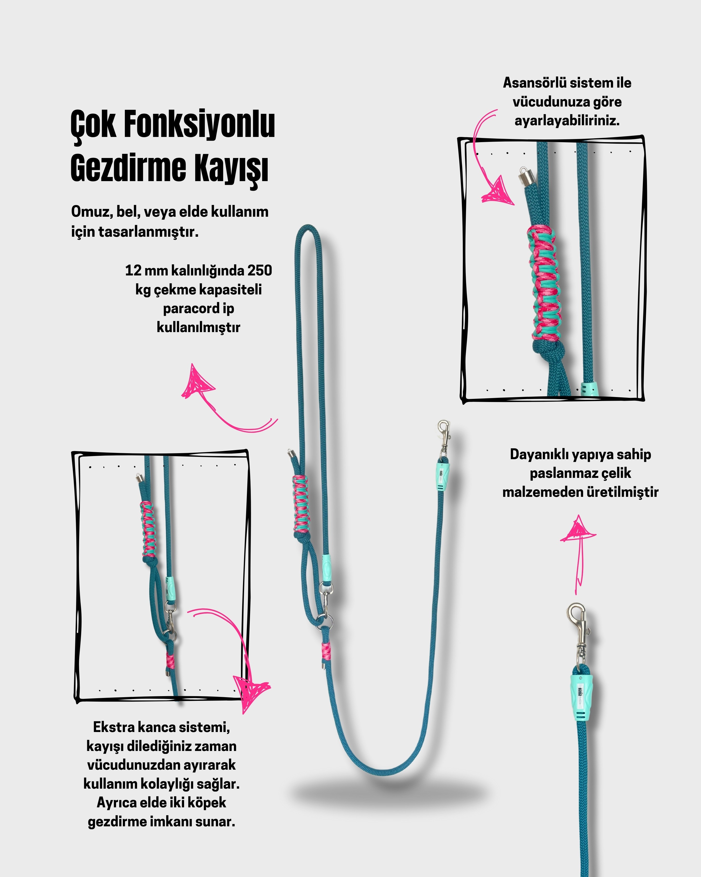 Lolly Çok Fonksiyonlu Gezdirme Kayışı