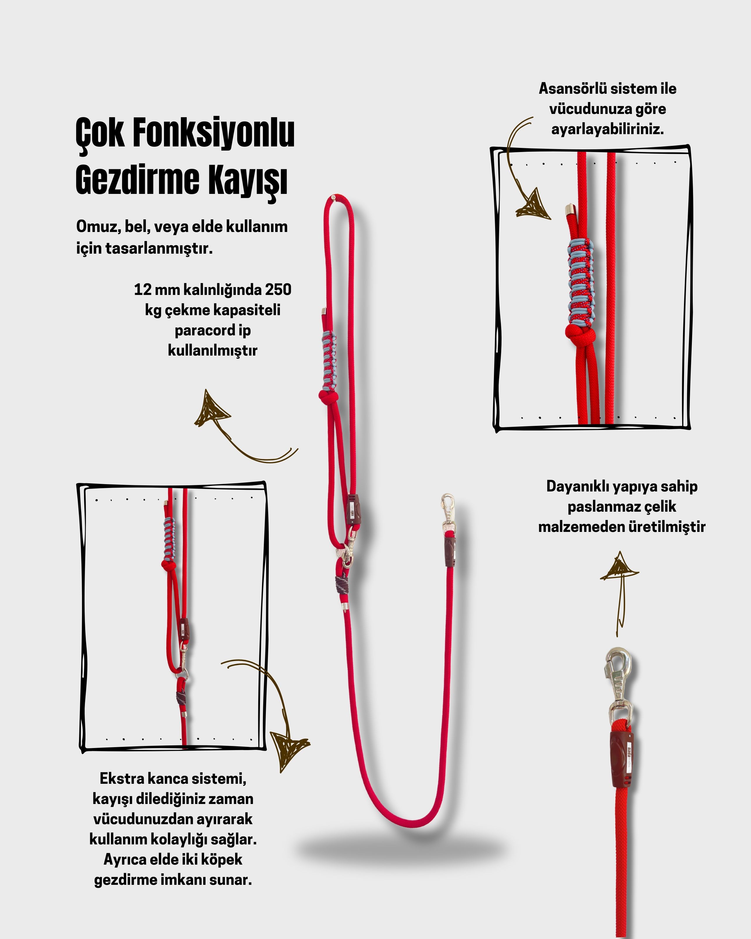 Love Çok Fonksiyonlu Gezdirme Kayışı