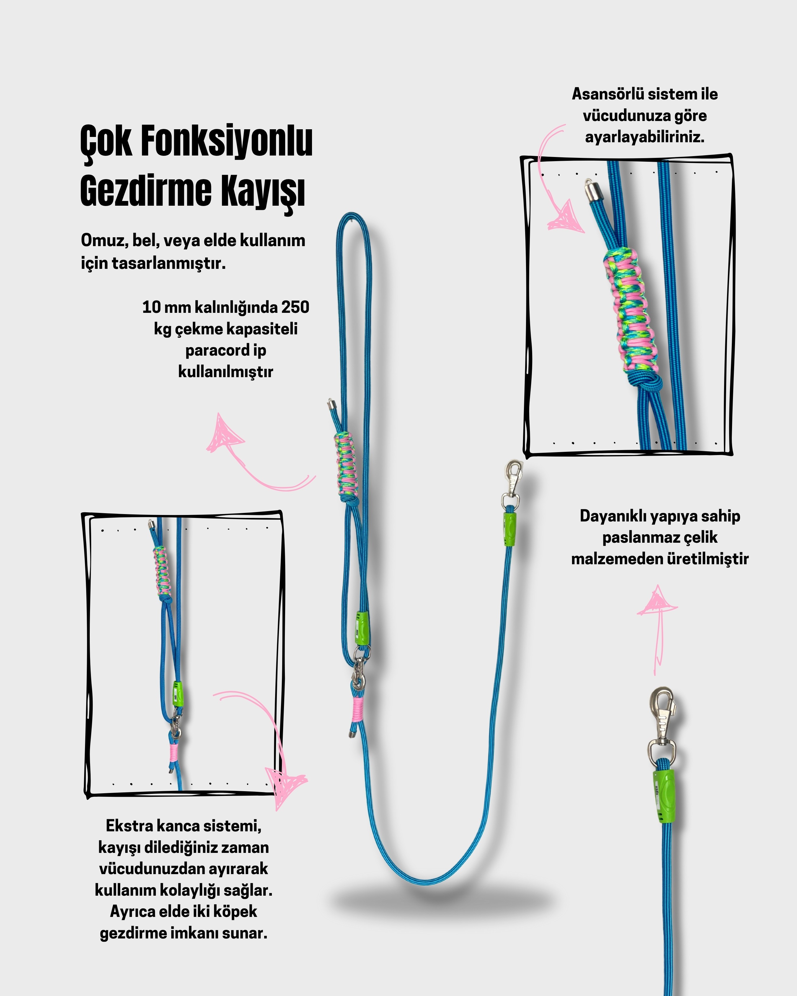 Slimzy Çok Fonksiyonlu Gezdirme Kayışı