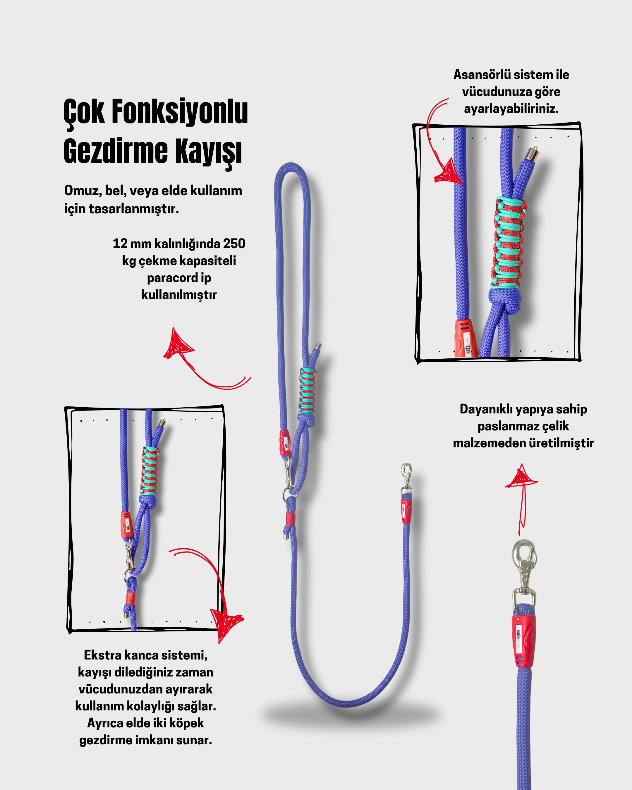 Luna Çok Fonksiyonlu Gezdirme Kayışı