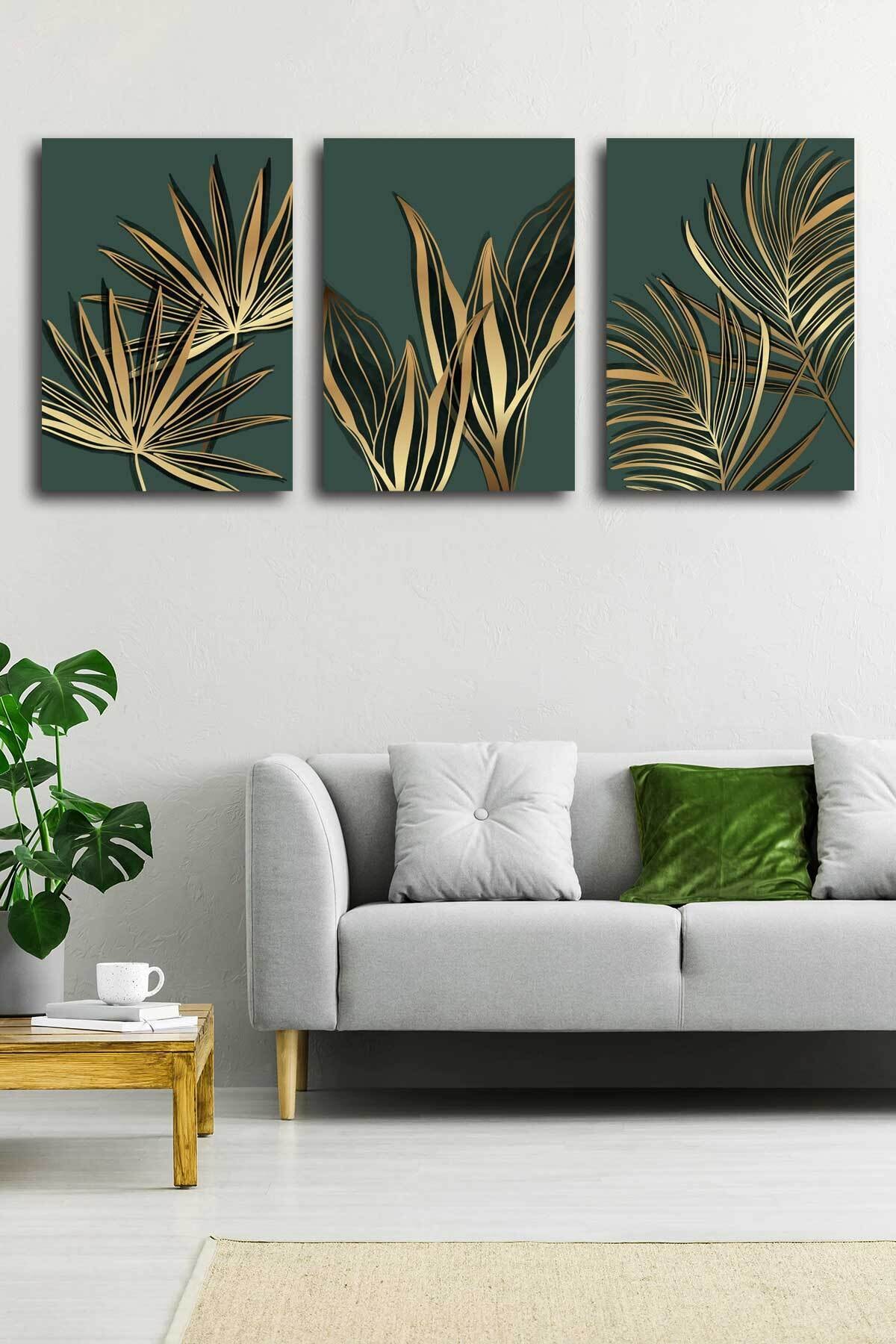Soyut Modern Minimal Kanvas Tablosu 3'lü Canvas Tablo Seti Ev, Oturma Odası Yatak Odası